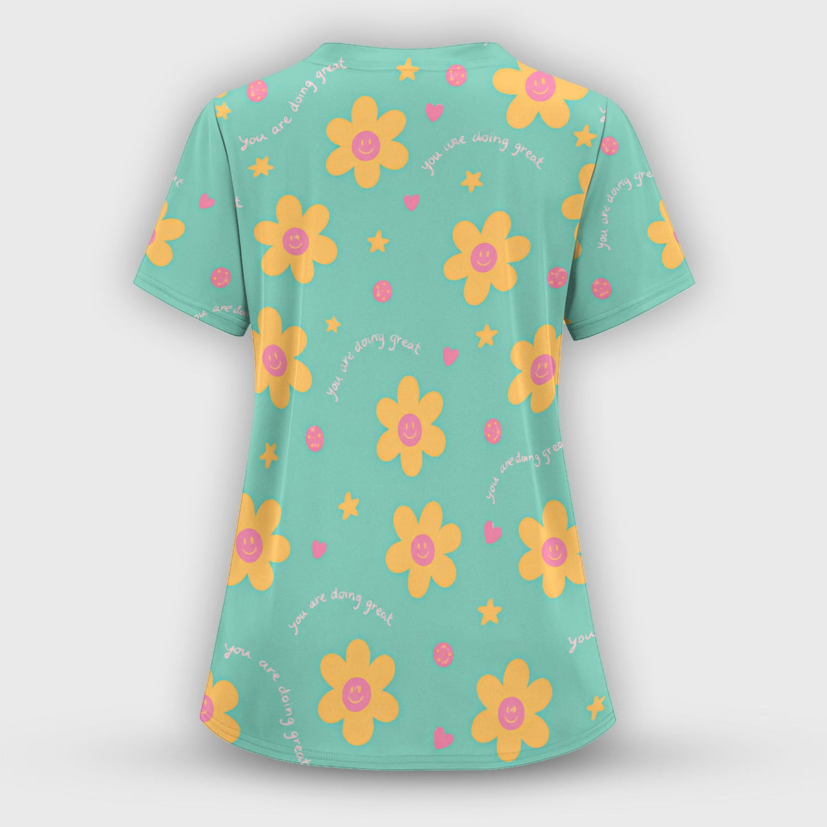 Smiley Flower Nurse Scrub Set