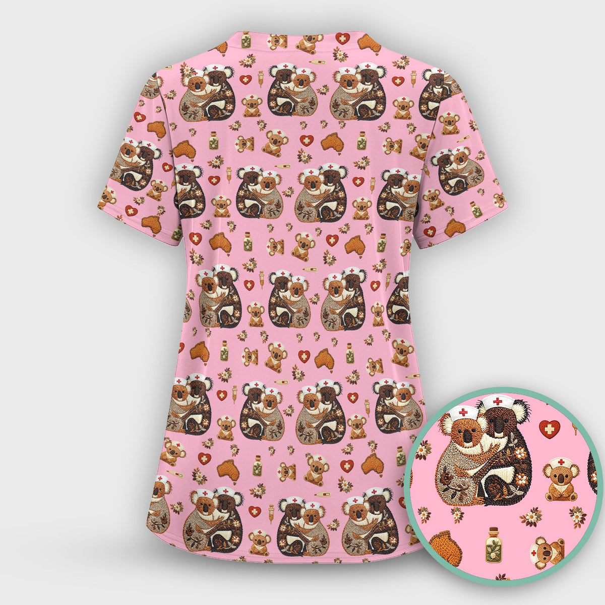 Koala Nurse Scrub Set - Valentines Day Gift