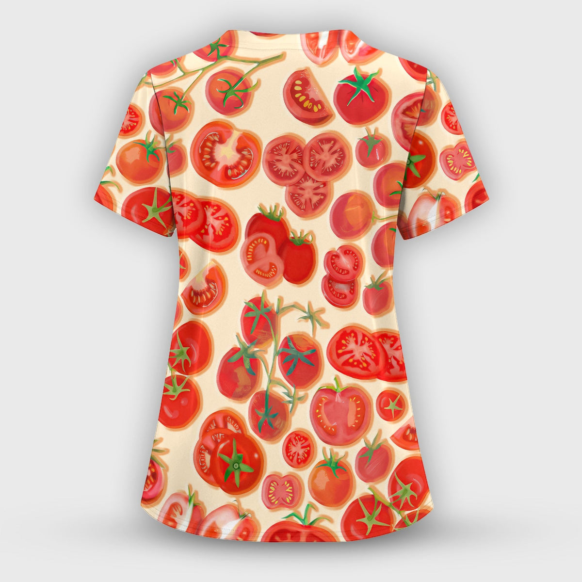 Fresh Cherry Tomato Slices Nurse Scrub Top