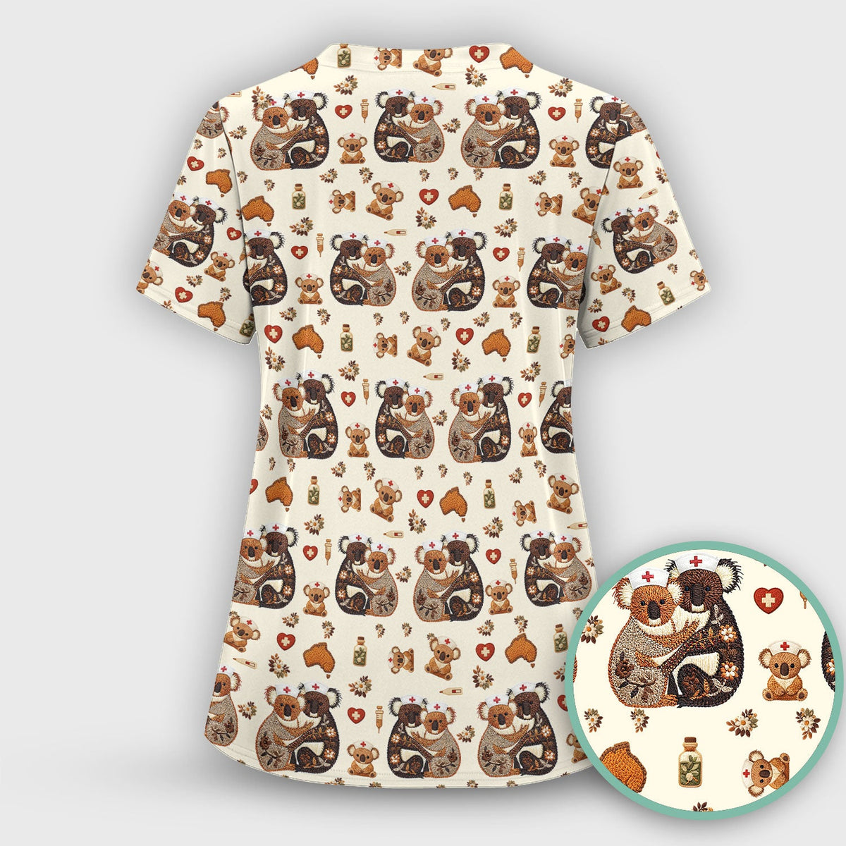 Koala Nurse Scrub Set - Valentines Day Gift