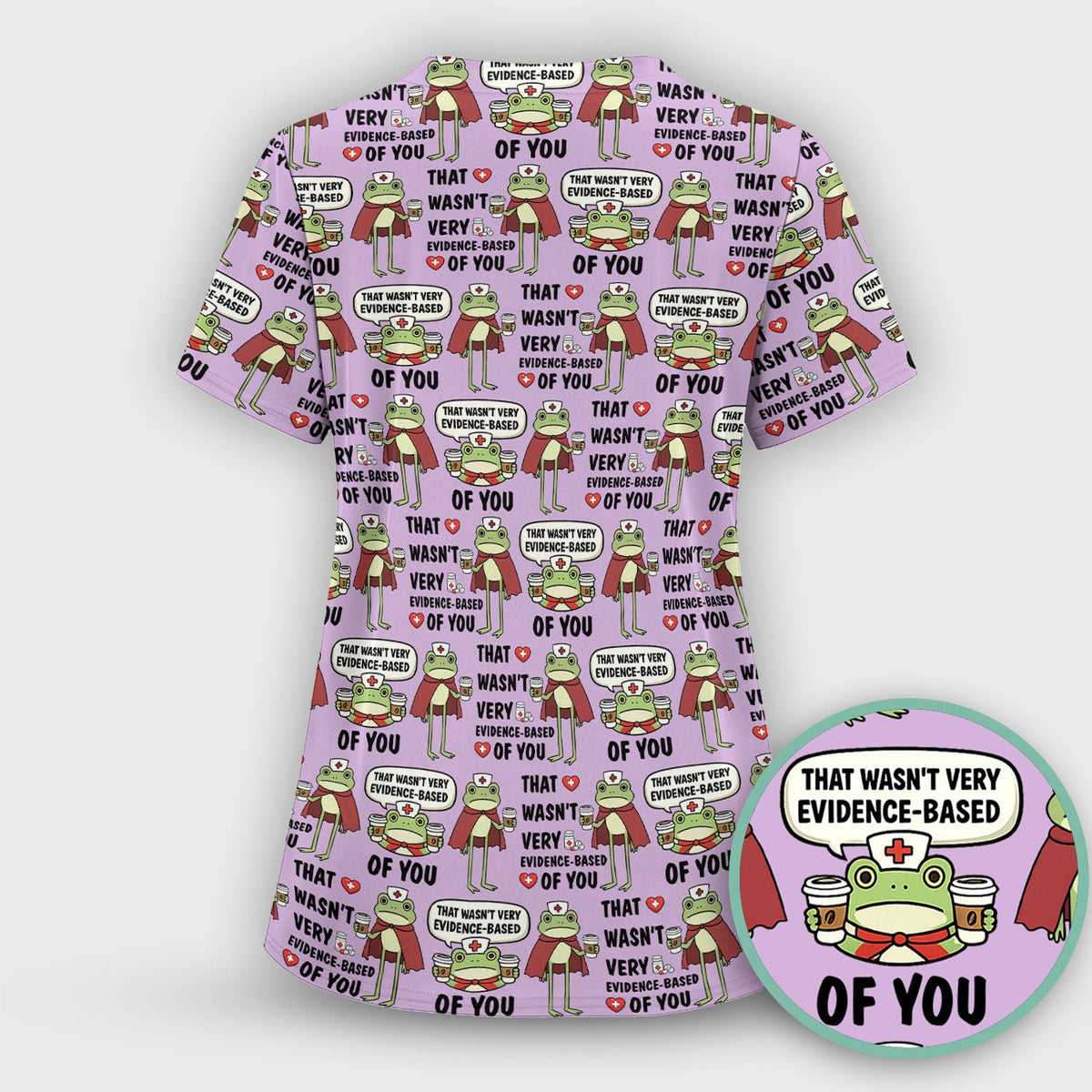 Funny Frog Nurse Quote Medical Pattern, Women's Scrub Set