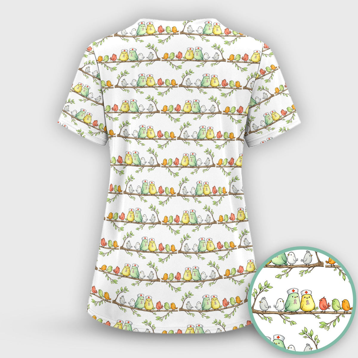 Birds On Branches Nurse Scrub Set