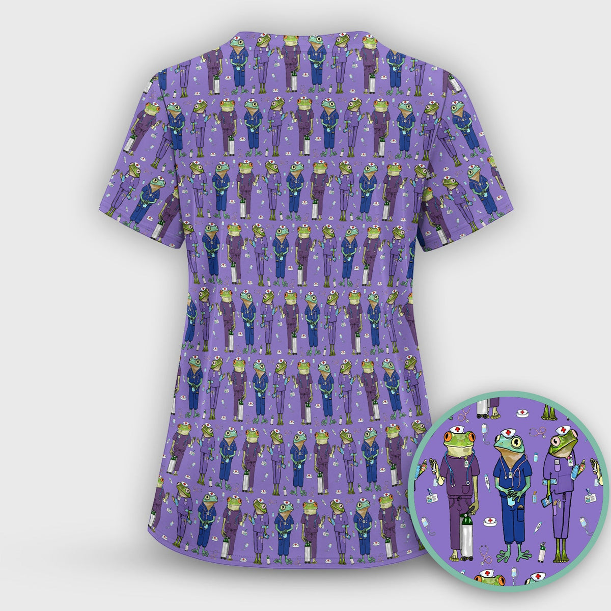 Frog Medical Nurse Scrub Top