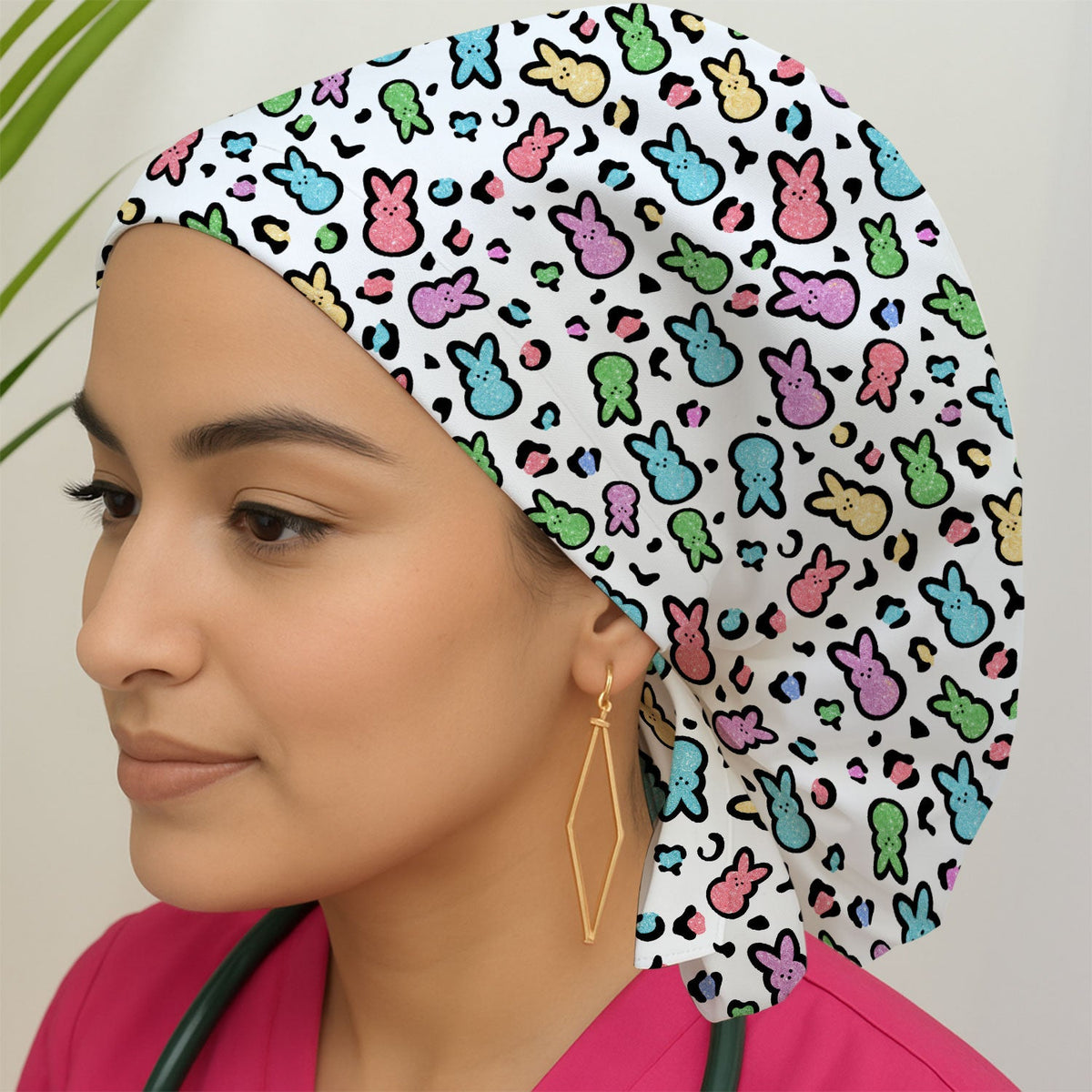 Pastel Bunny Scrub Cap
