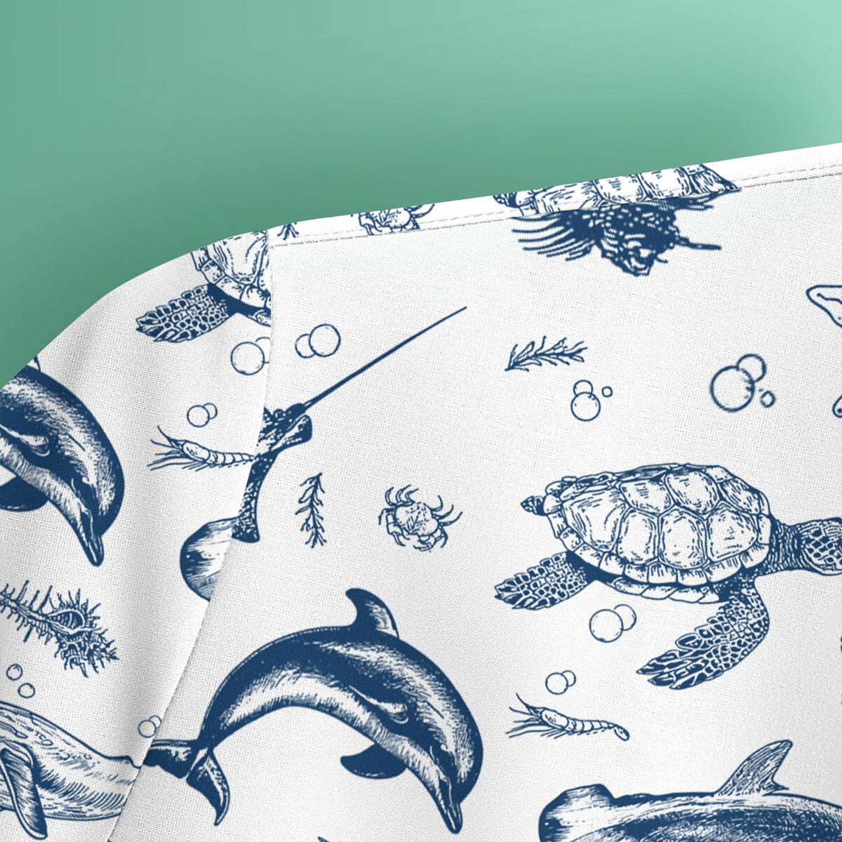 Marine Sea Life Nurse Scrub Top
