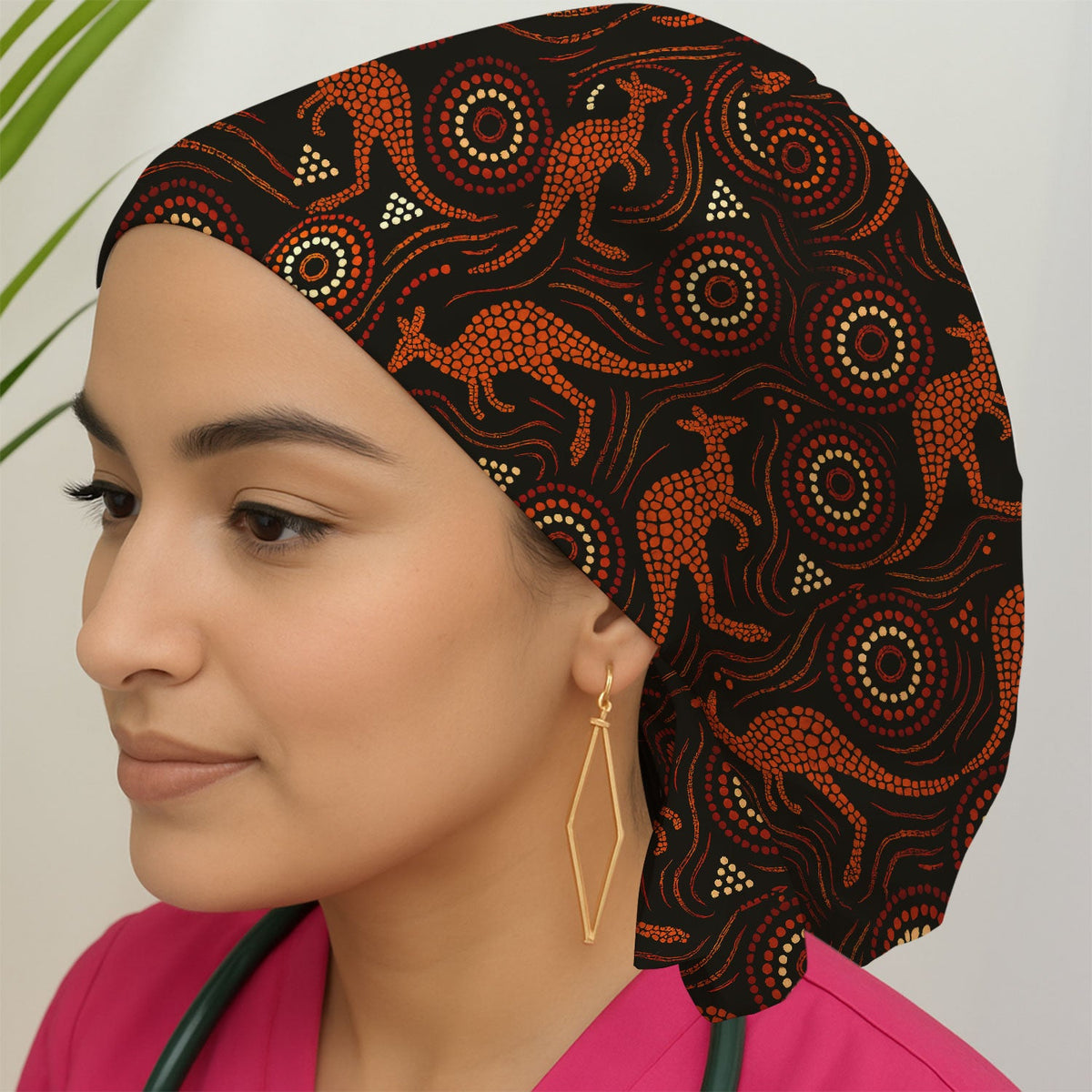 Australian Indigenous Aboriginal Kangaroo Scrub Cap