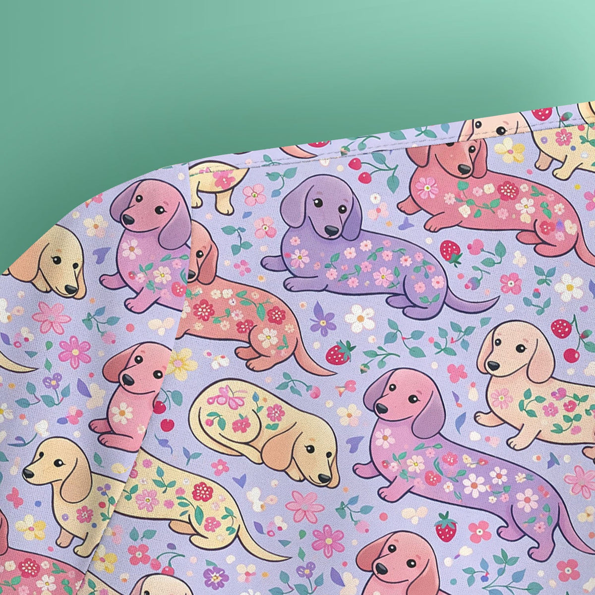 Dachshund Floral Nurse Scrub Top