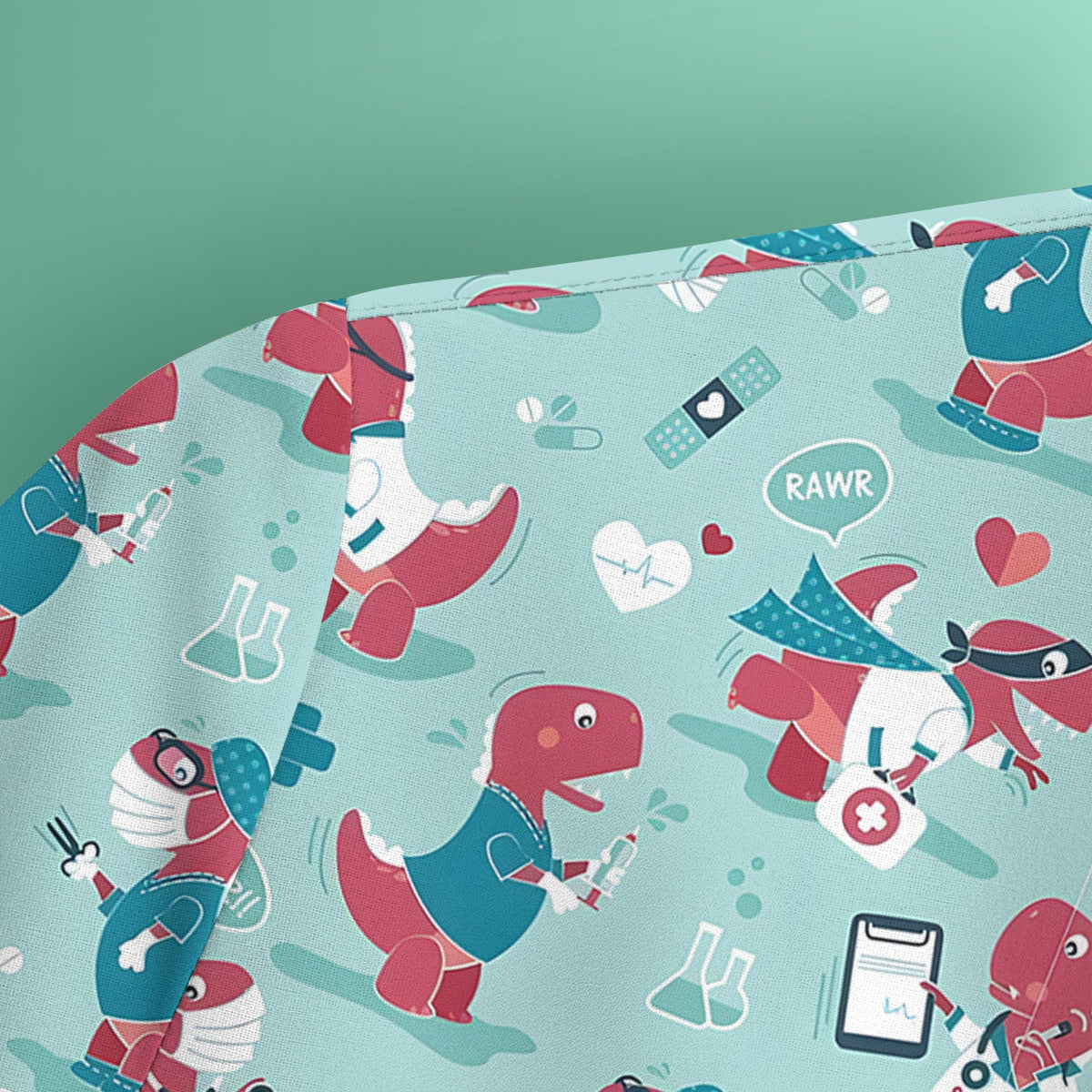 Dinosaur Doctor Nurse Scrub Top