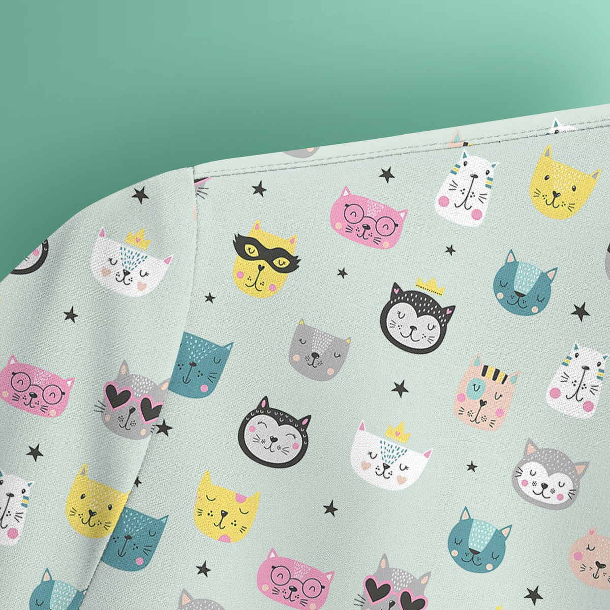 Colorful Cat Nurse Scrub Top