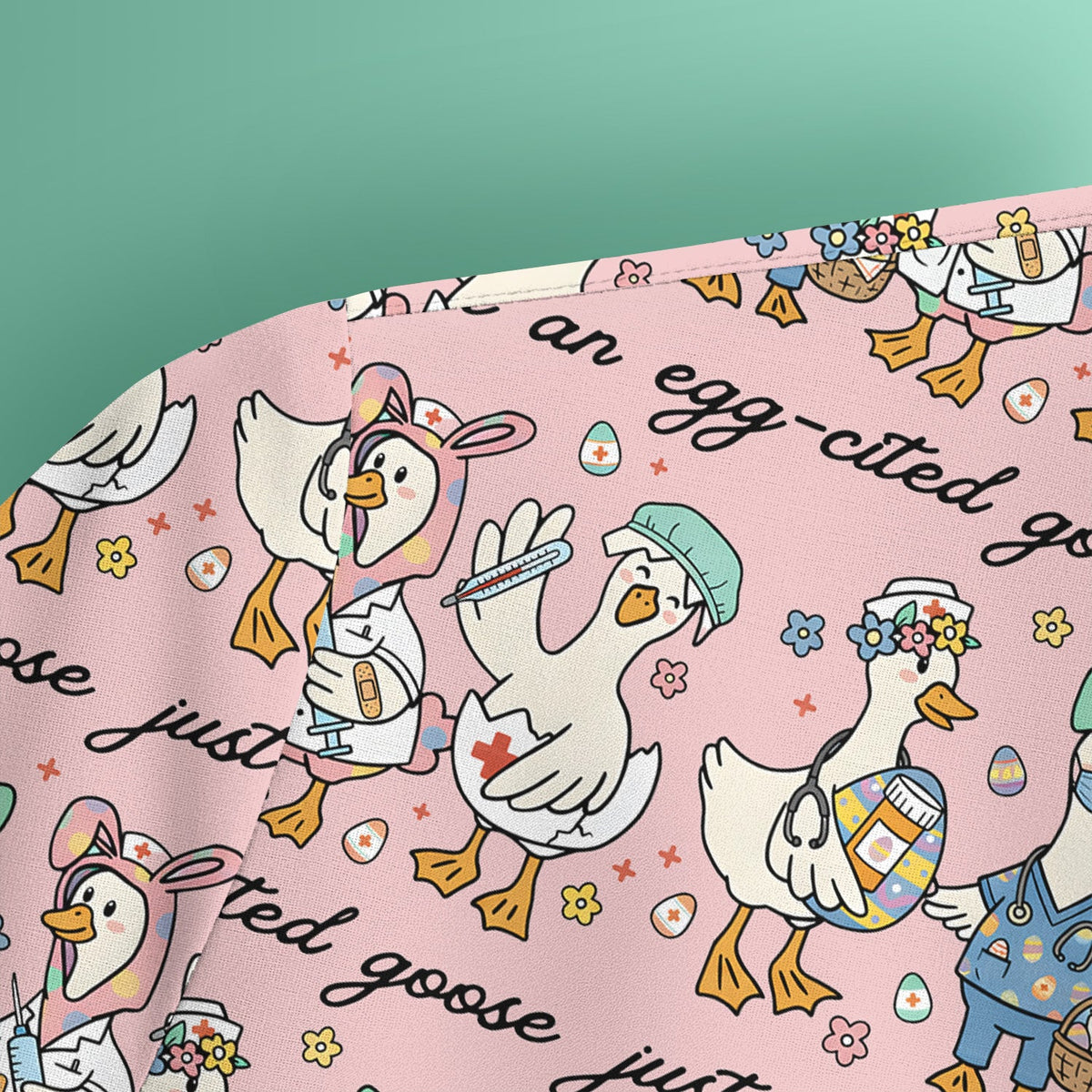 Easter Goose Nurse Scrub Top