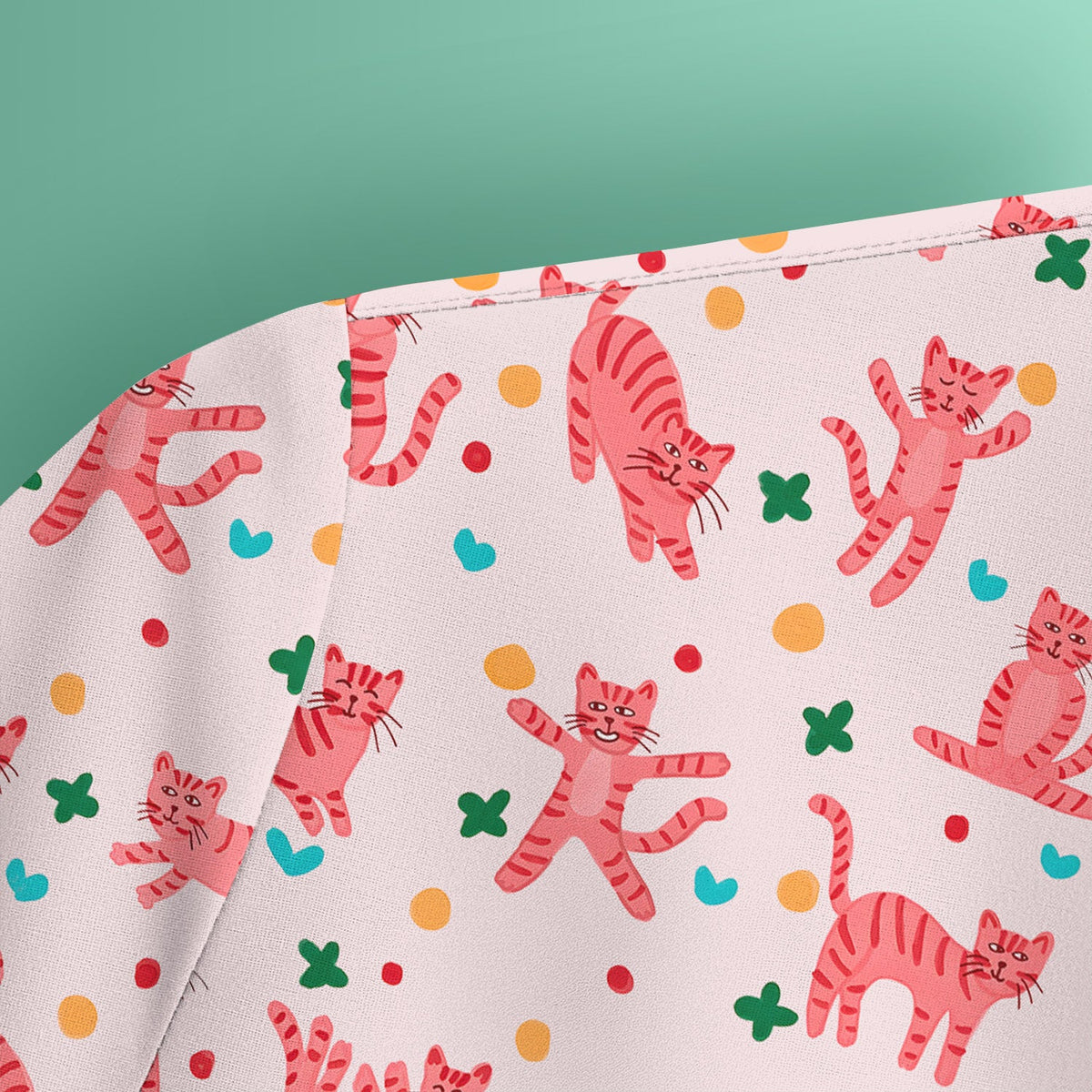 Pink Cat Nurse Scrub Top