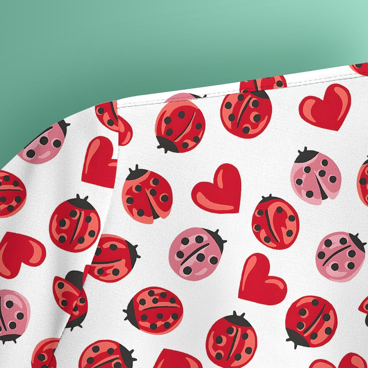 Ladybug Red Heart Nurse Scrub Top