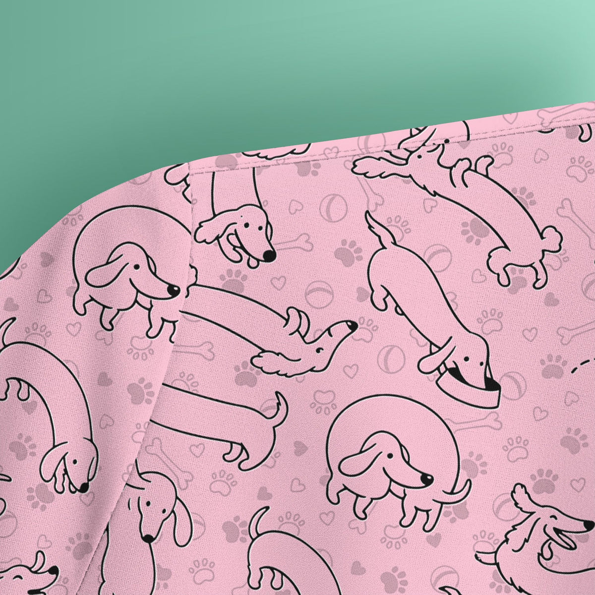 Dachshund Line Art Nurse Scrub Top