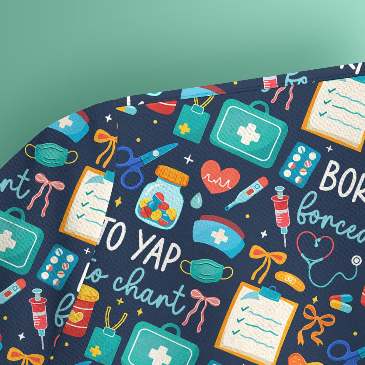 Born To Yap Medical Tools Nurse Scrub Top