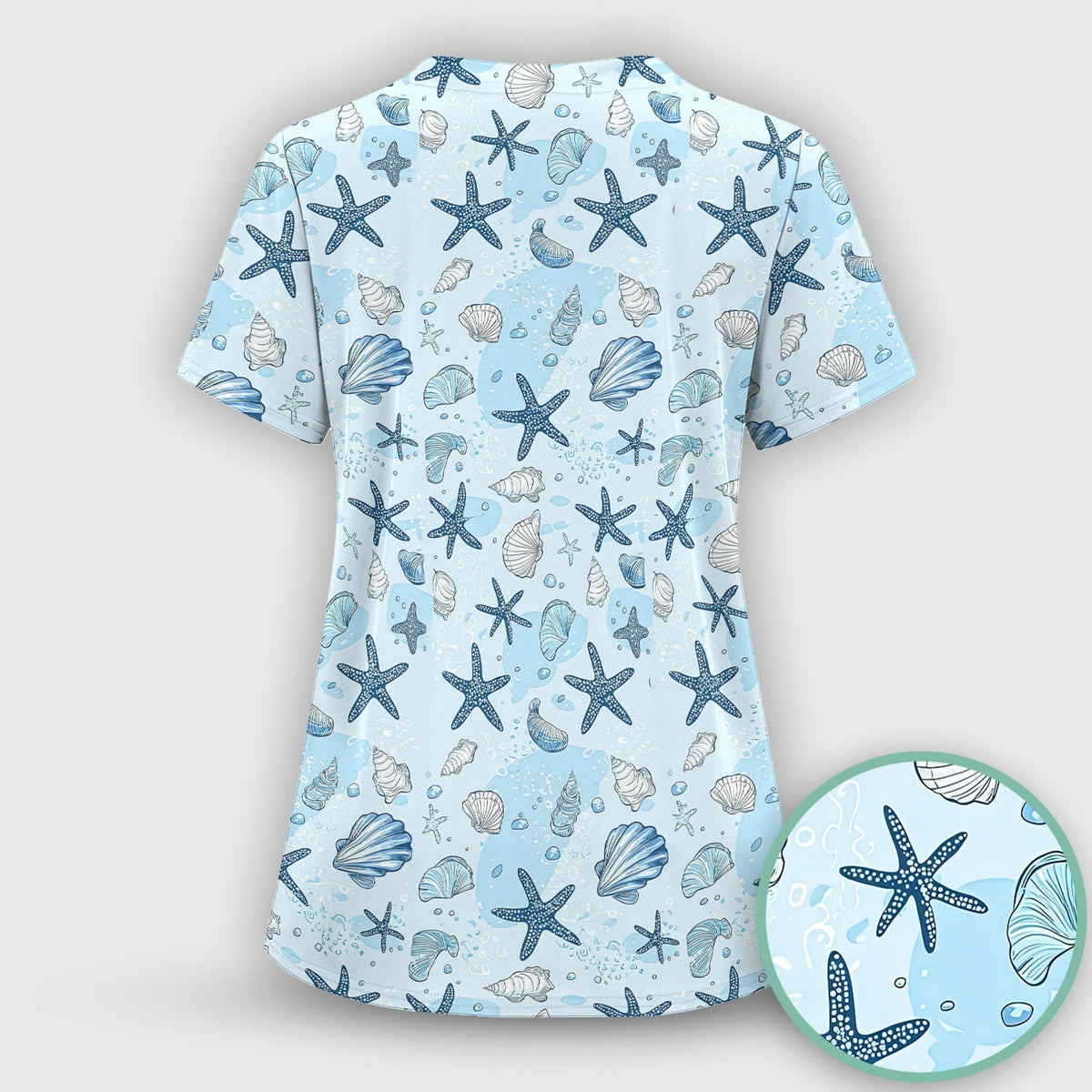 Ocean Shell Starfish Nurse Scrub Set