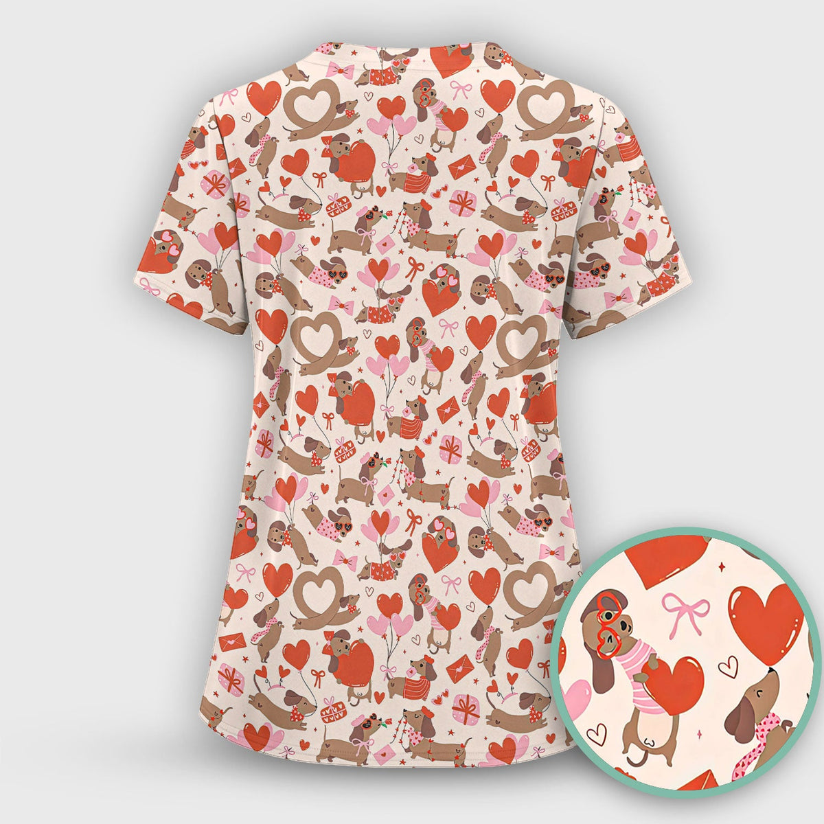 Dachshund Nurse Scrub Set - Valentines Day Gift