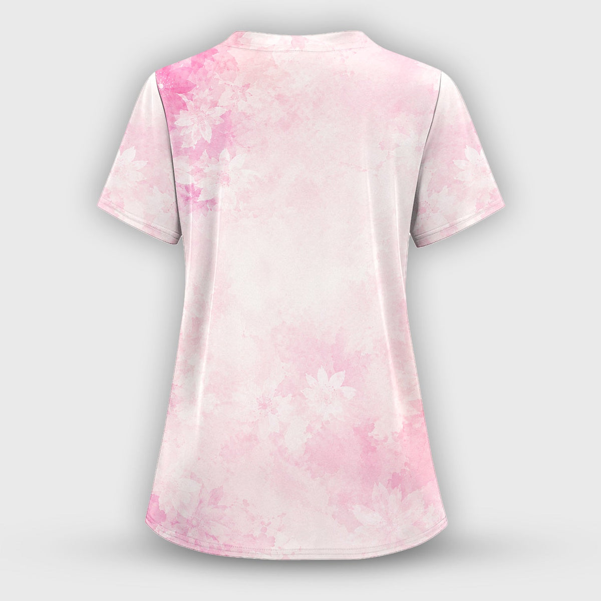 Breast Cancer Awareness Hummingbird Nurse Scrub Top
