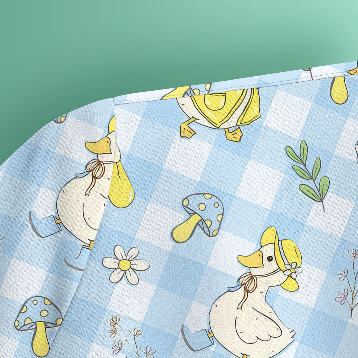 Duck Outfit Gingham Nurse Scrub Top