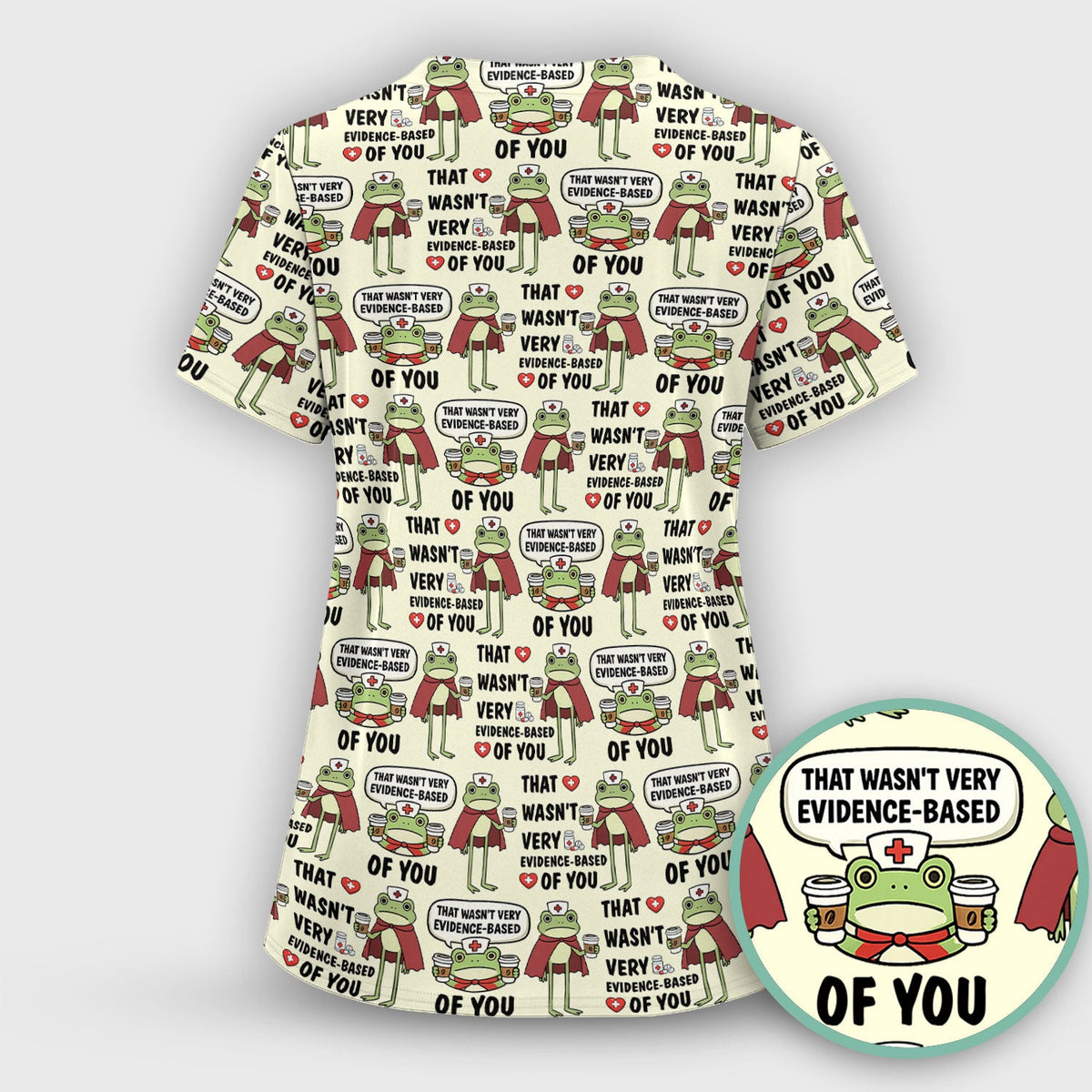 Funny Frog Nurse Quote Medical Pattern, Women's Scrub Set