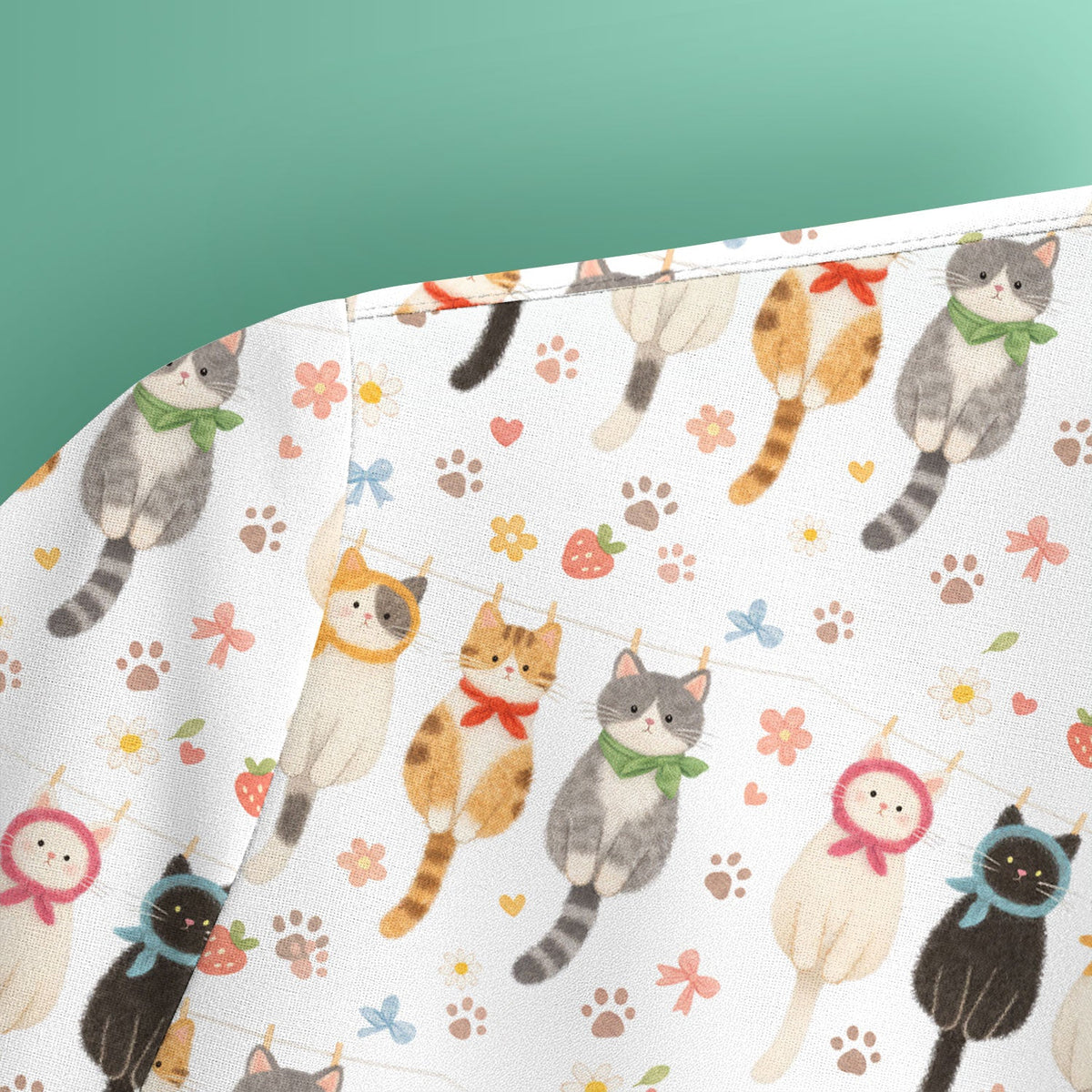 Cat Clothesline Nurse Scrub Top