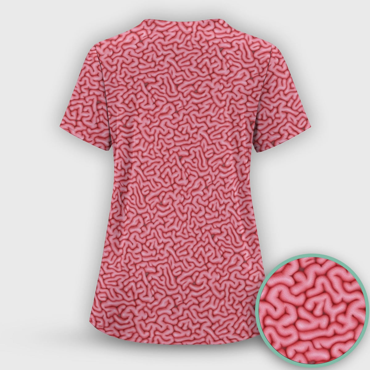 Pink Brain Anatomy Nurse Scrub Set