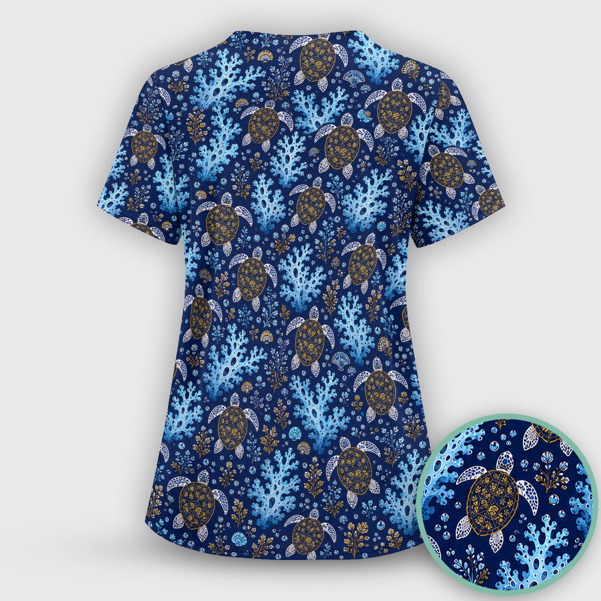 Ocean Turtle Coral Nurse Scrub Set