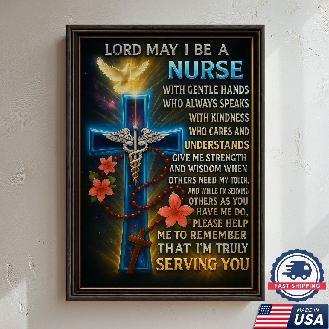 Lord May I Be A Nurse Prayer Canvas