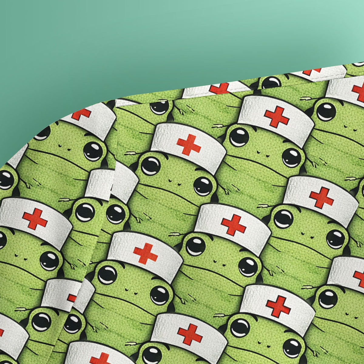 Green Frog Nurse Scrub Top