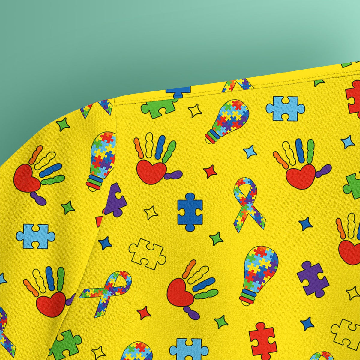 Autism Awareness Colorful Puzzle Nurse Scrub Top