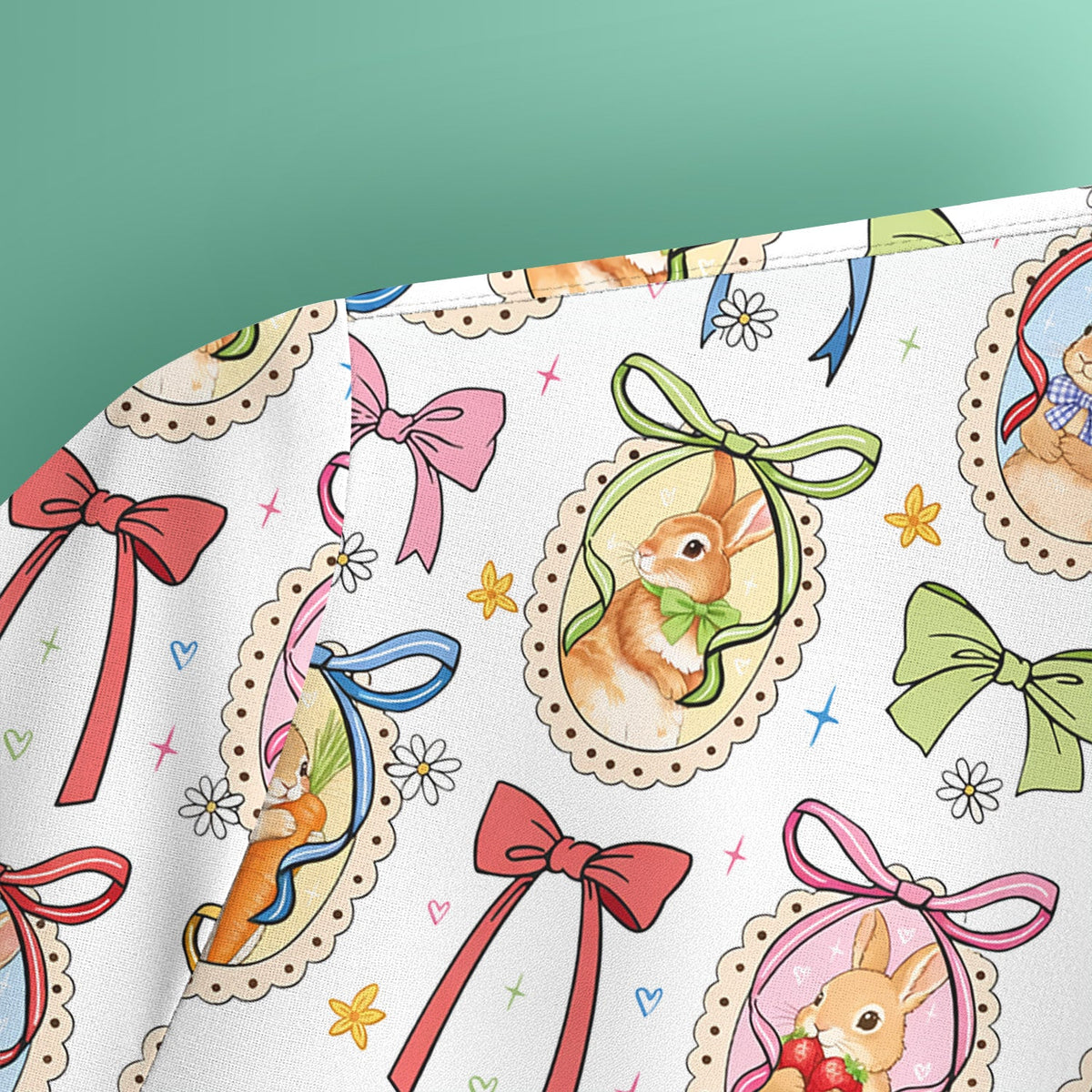 Bunny Cameo Bow Nurse Scrub Top - Easter Gift
