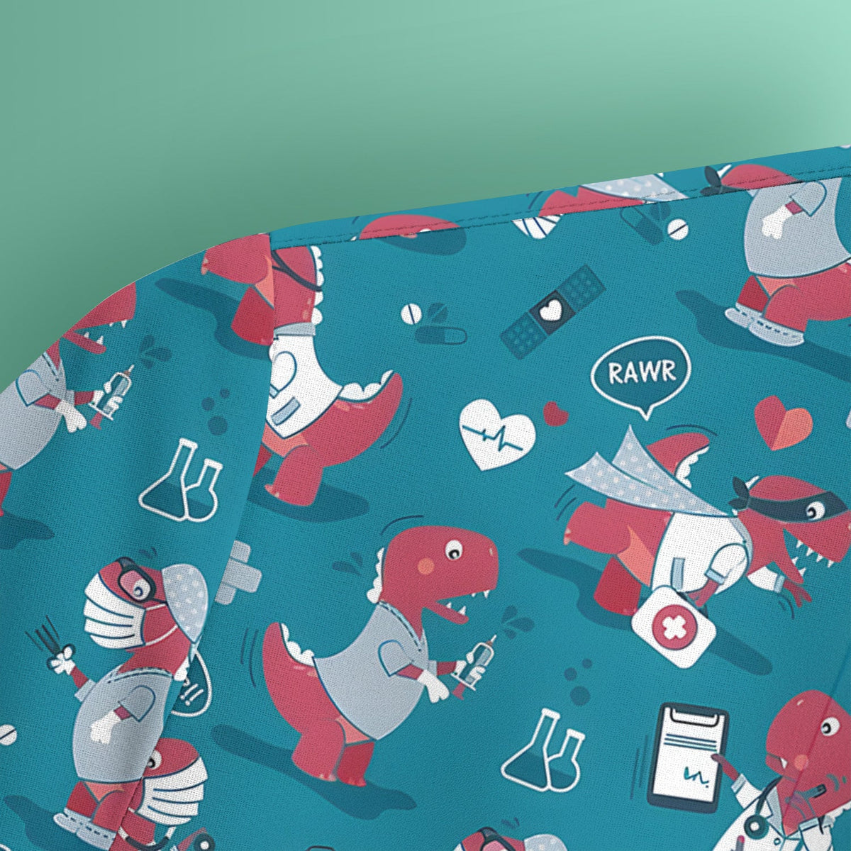 Dinosaur Doctor Nurse Scrub Top