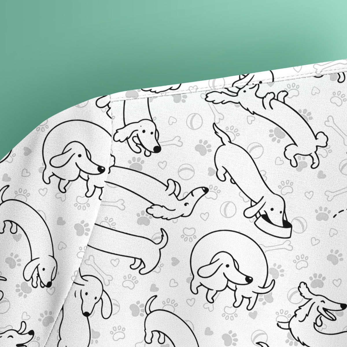Dachshund Line Art Nurse Scrub Top