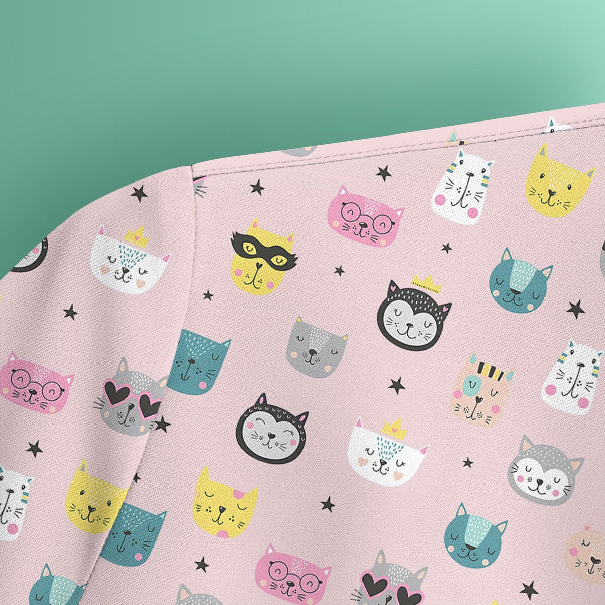 Colorful Cat Nurse Scrub Top