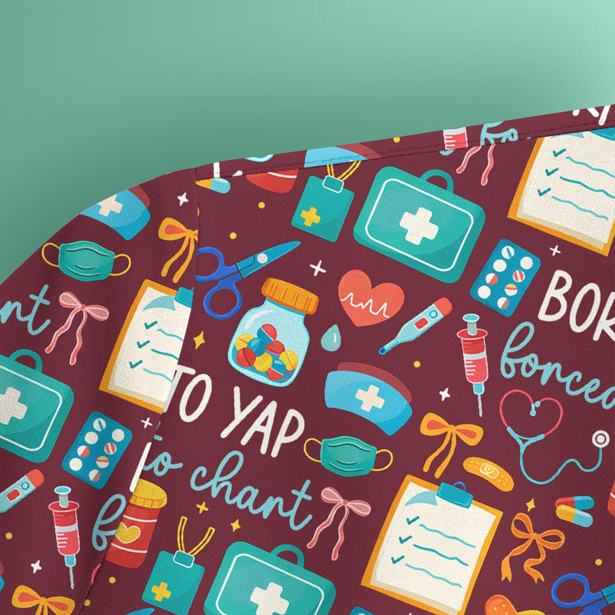 Born To Yap Medical Tools Nurse Scrub Top