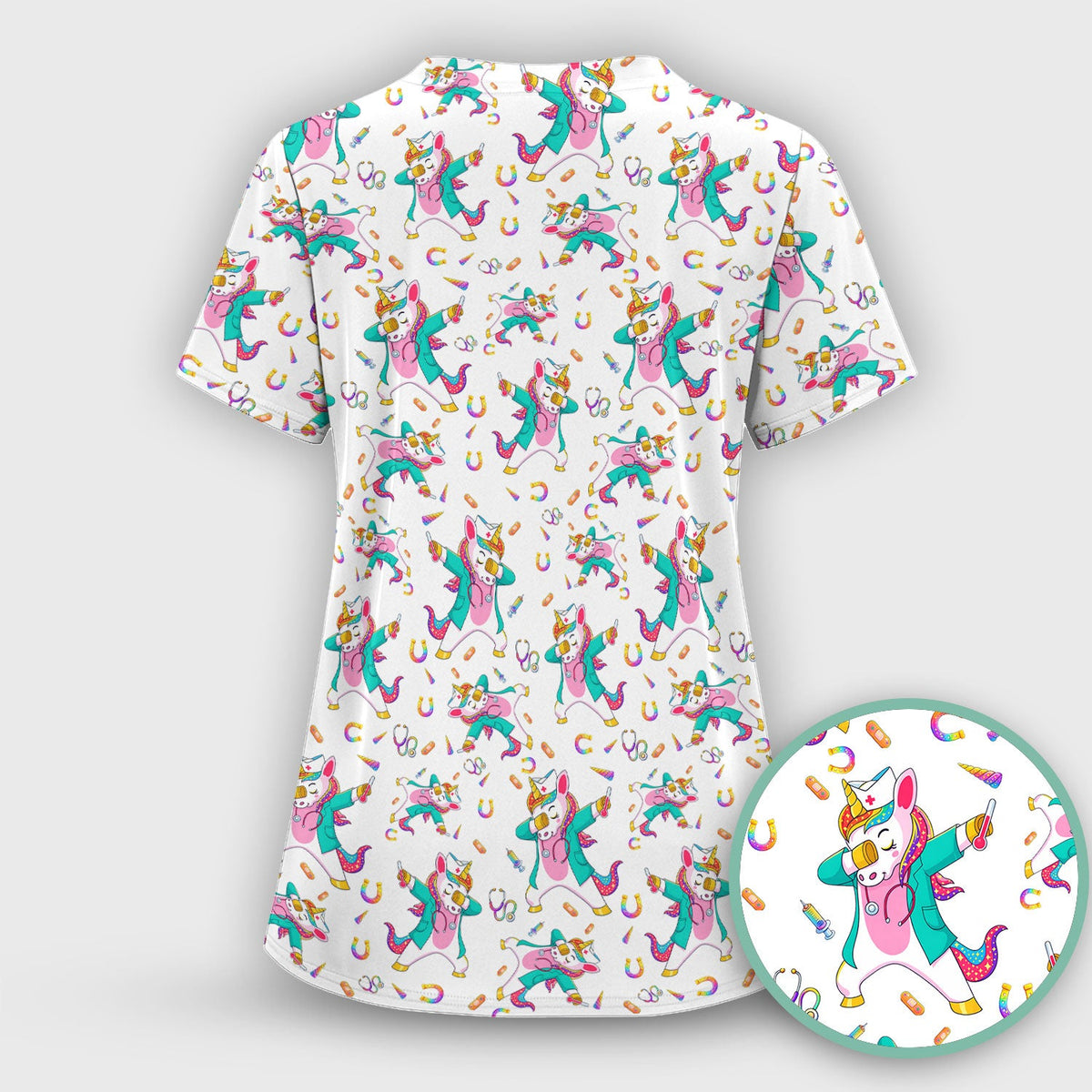Unicorn Dance Nurse Scrub Set