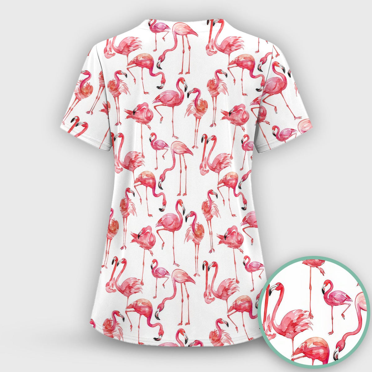Pink Flamingo Tropical Bird Nurse Scrub Set