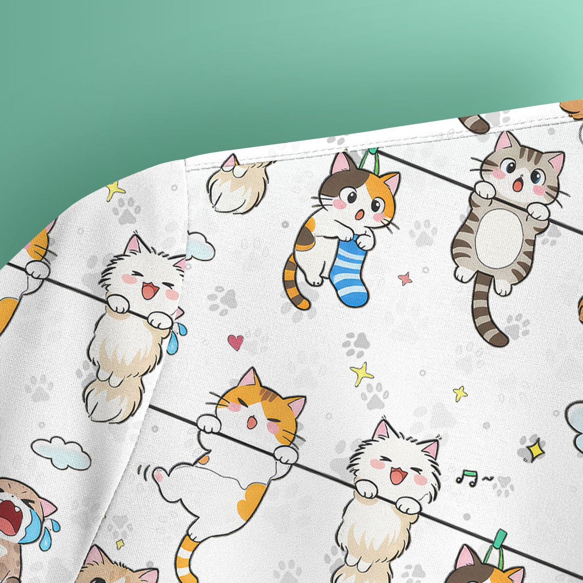 Cats With Cute Expressions Nurse Scrub Top