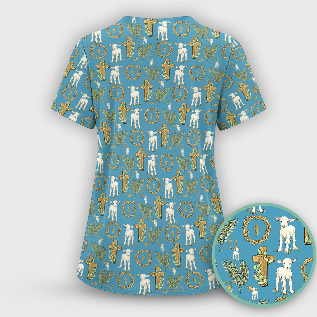 Faith Lamb Cross Nurse Scrub Set