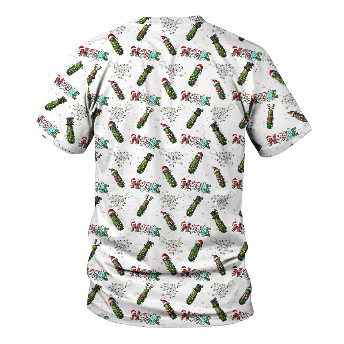 Christmas Pickle Nurse Scrub Top