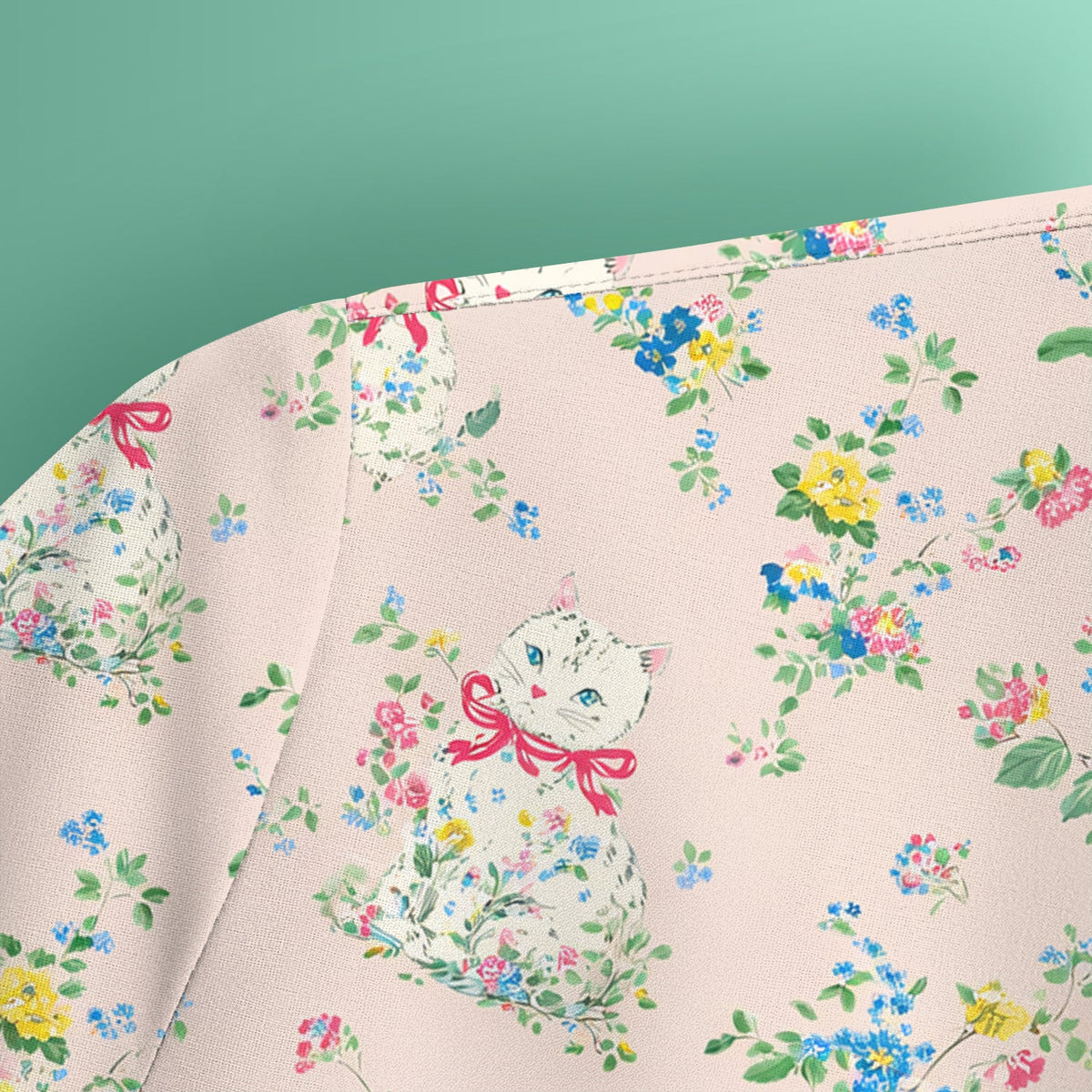 Vintage Floral Cat Nurse Scrub Top