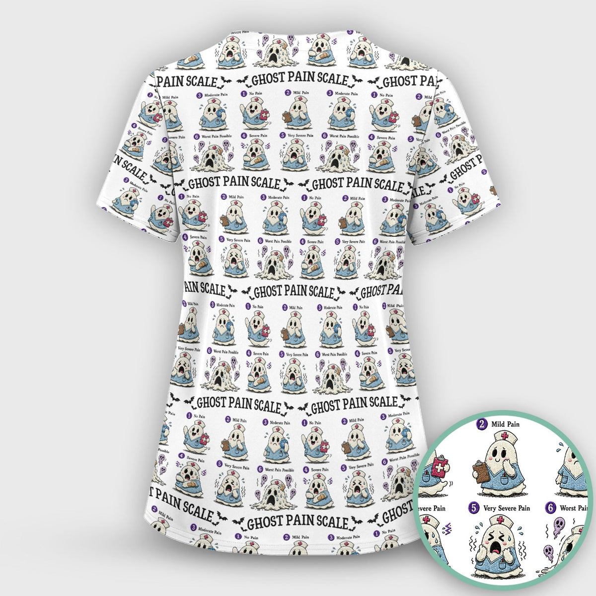 Ghost Pain Scale Nurse Scrub Set
