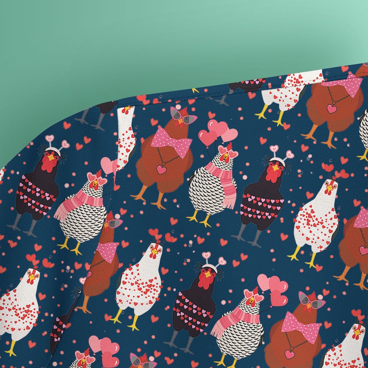 Funny Chicken Valentine Scrub Top, Chicken Pattern Scrub Shirt For Nursing, Valentine Gift For Nurse