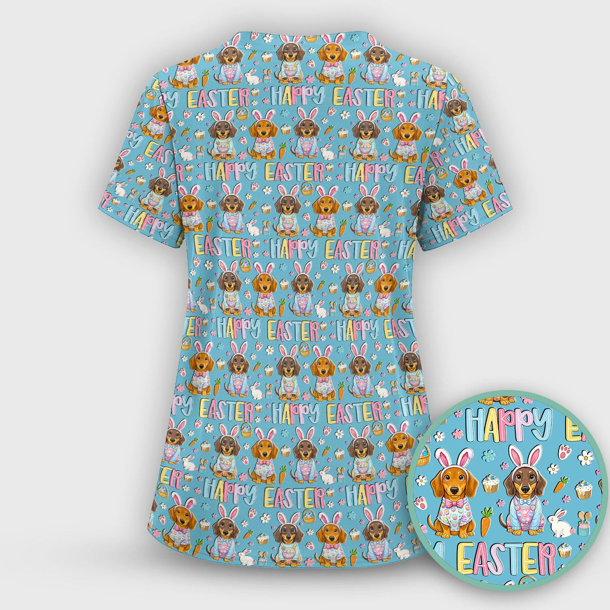 Dachshund Puppy Nurse Scrub Set - Easter Gift
