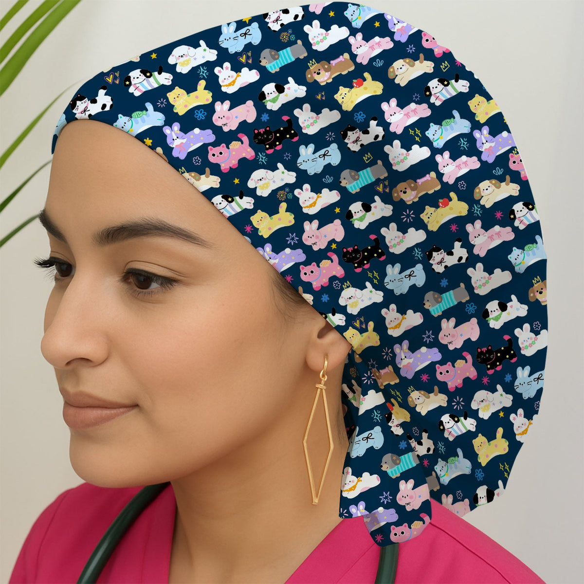 Kawaii Animal Scrub Cap