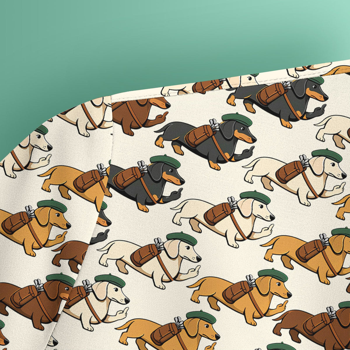 Dachshund Hat And Backpack Nurse Scrub Top