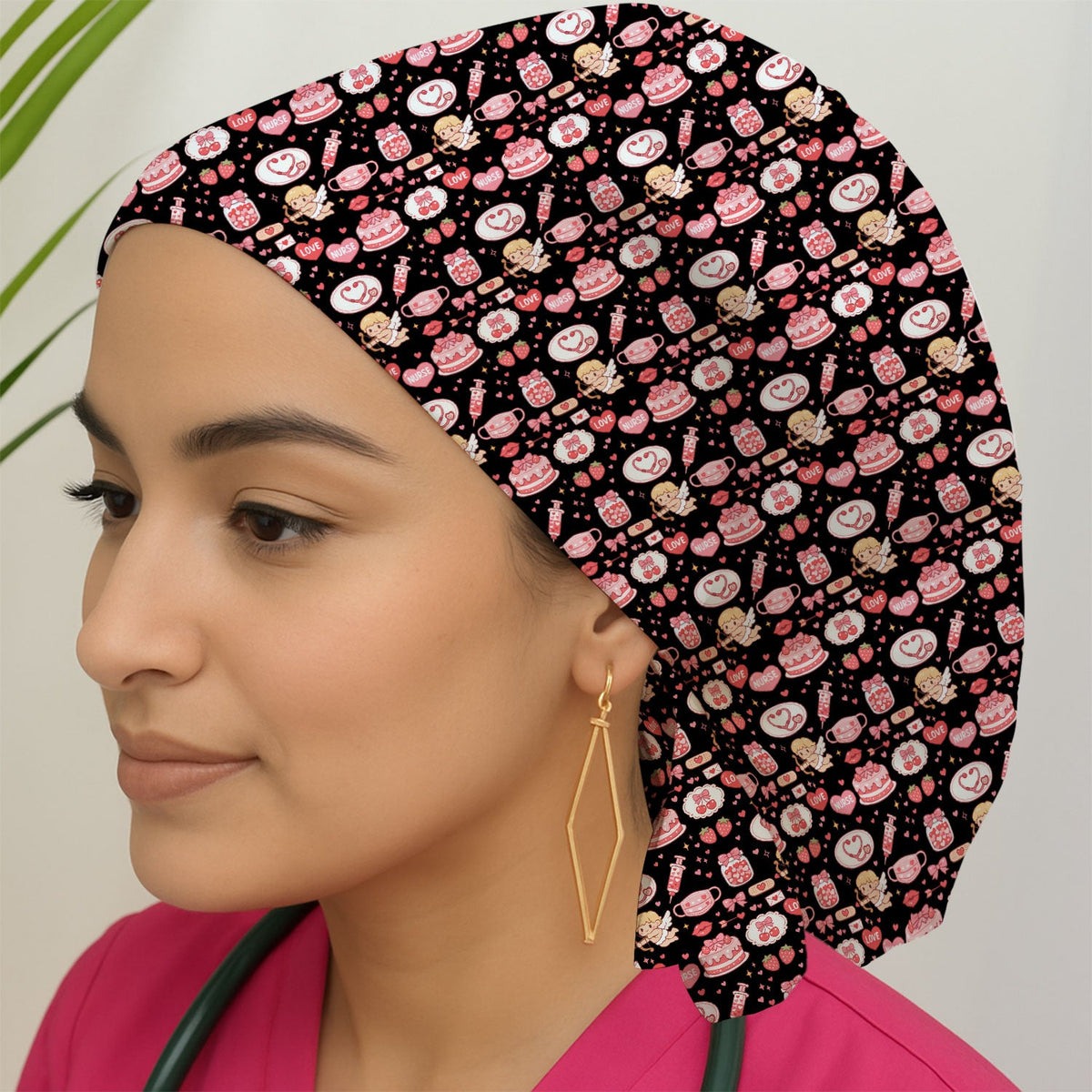Cupid Valentine Love Scrub Cap