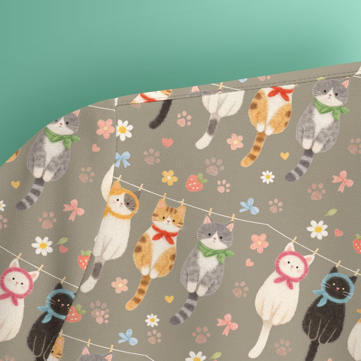 Cat Clothesline Nurse Scrub Top