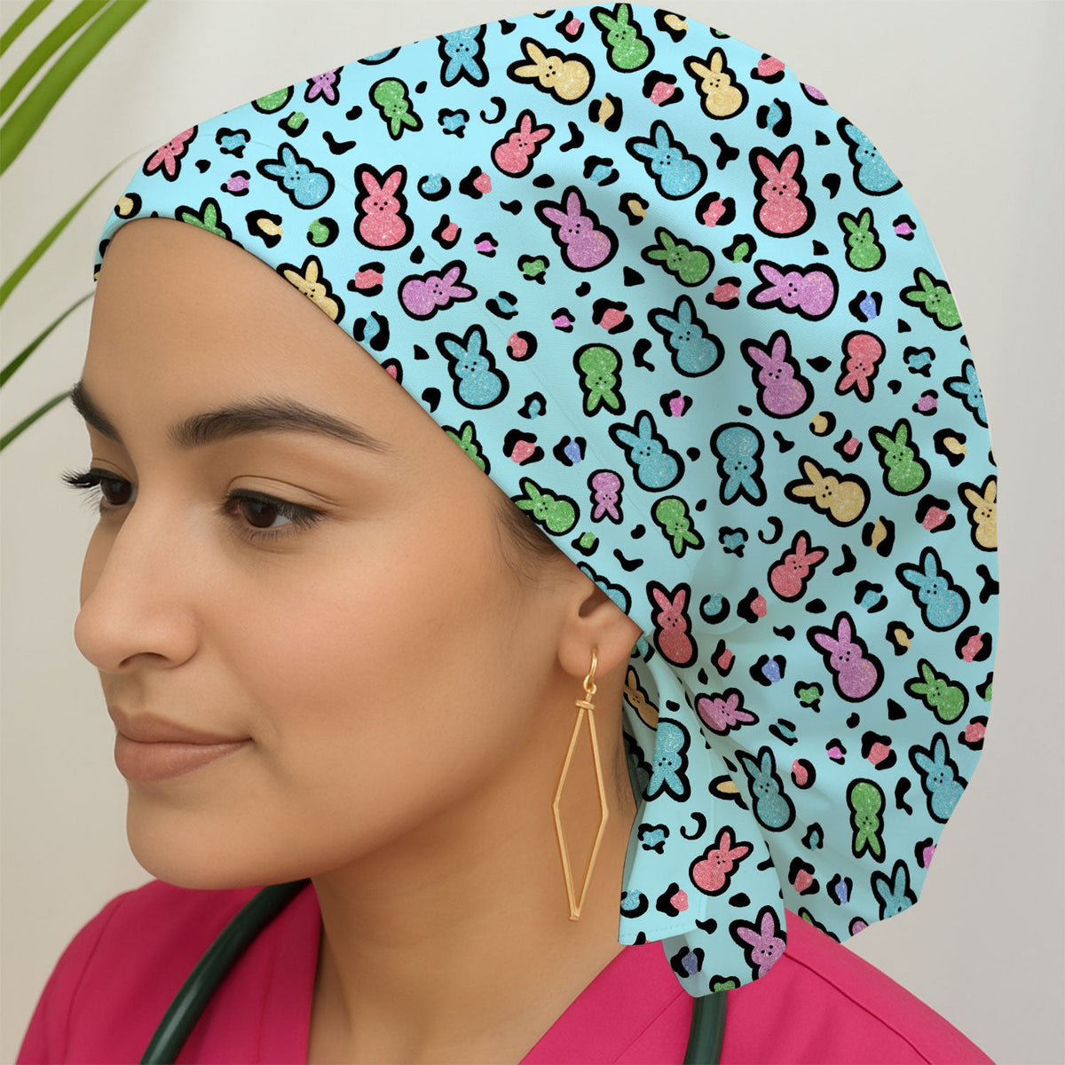 Pastel Bunny Scrub Cap