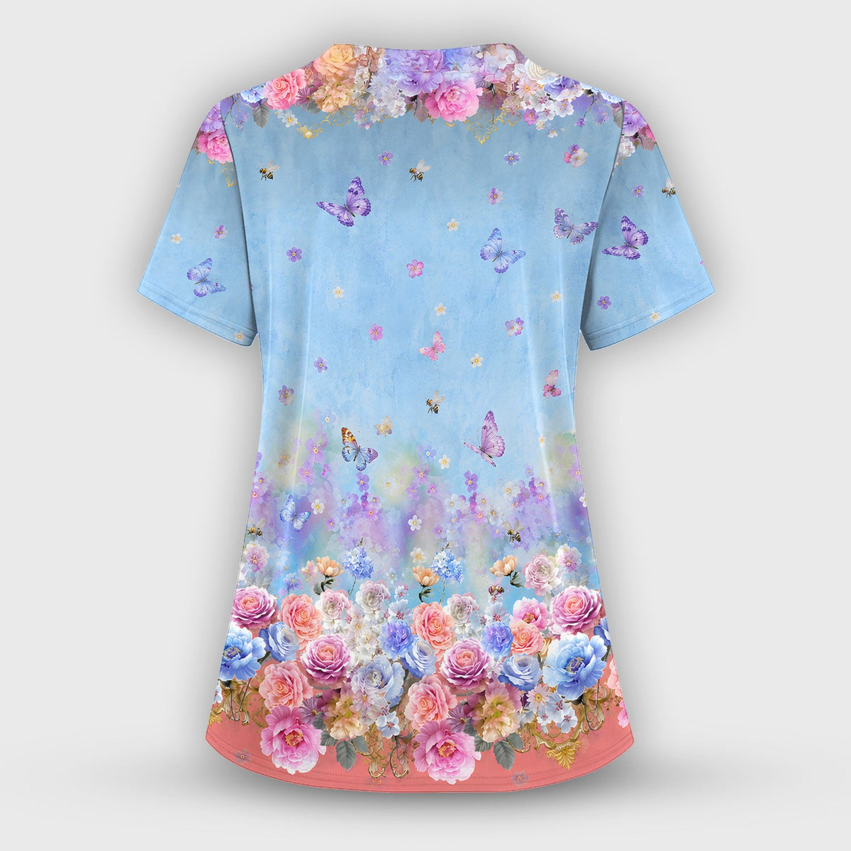 Pastel Flower Garden Nurse Scrub Set