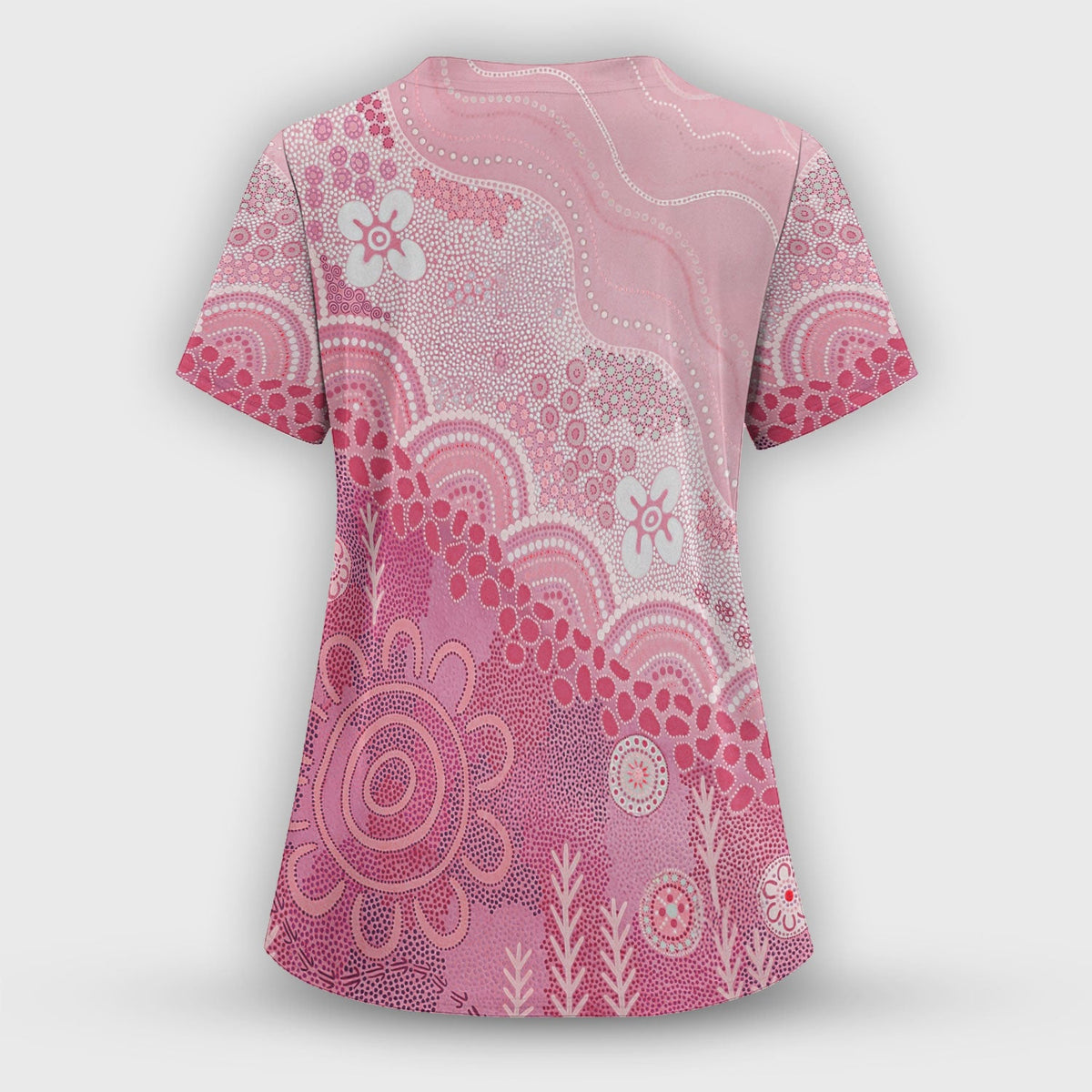 Floral Mandala Dot Nurse Scrub Set